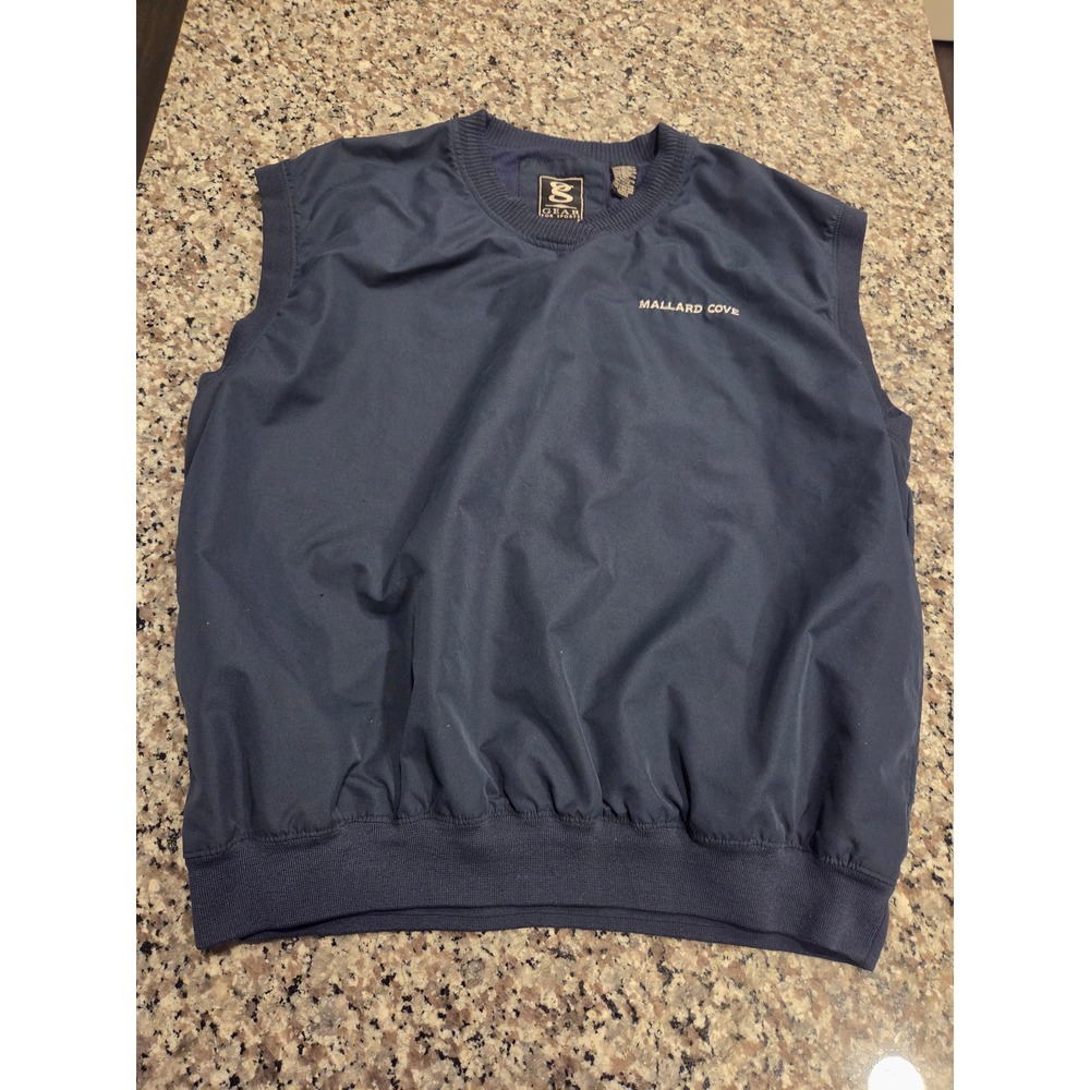 Gear For Sports Windbreaker Vest Mens Lg Navy Blue Mallard Cove V-Neck Pullover‎
